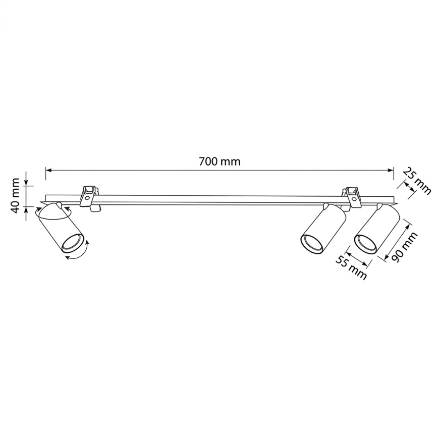 Brilagi - Luminária de embutir SELE 3xGU10/30W/230V branca