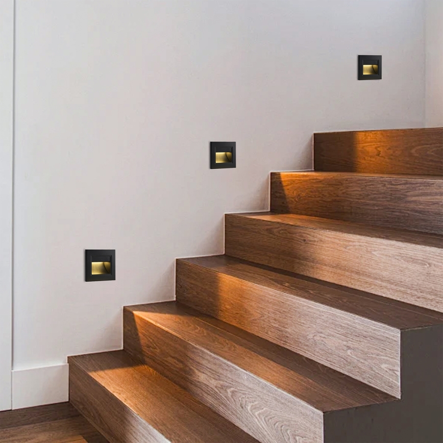 Brilagi - Luminária de escada LED STEP LIGHT LED/1,5W/230V IP44 preta