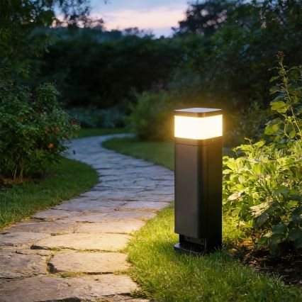 Brilagi - Luminária exterior com 2 tomadas SCHUKO PILLAR 1xG9/11W/230V IP44 antracite