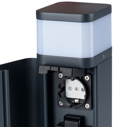 Brilagi - Luminária exterior com 2 tomadas SCHUKO PILLAR 1xG9/11W/230V IP44 antracite
