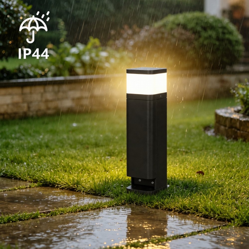 BRILAGI - Luminária de exterior com 2 tomadas SCHUKO PILLAR 1xG9/11W/230V IP44 preta