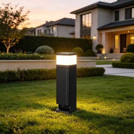 BRILAGI - Luminária de exterior com 2 tomadas SCHUKO PILLAR 1xG9/11W/230V IP44 preta