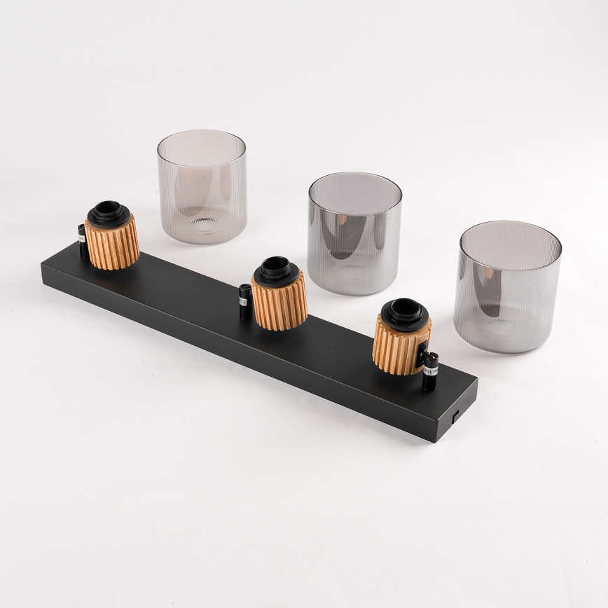 Brilagi - Luminária de focos HYGGE 3xE14/15W/230V preto/fumê