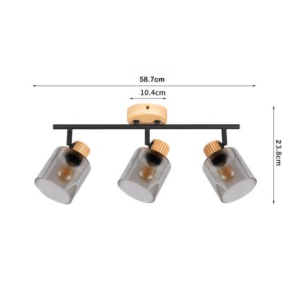 Brilagi - Luminária de focos HYGGE 3xE14/15W/230V seringueira/fumê