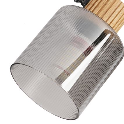 Brilagi - Luminária de focos HYGGE 4xE14/15W/230V madeira/fumê