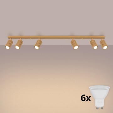 Brilagi - Luminária de focos LED CRESTO 6xGU10/10W/230V dourada