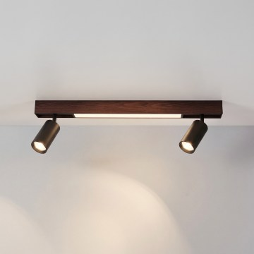BRILAGI - Luminária de focos LED SELE 2xGU10/30W/230V + LED/15W preta/decor cerejeira
