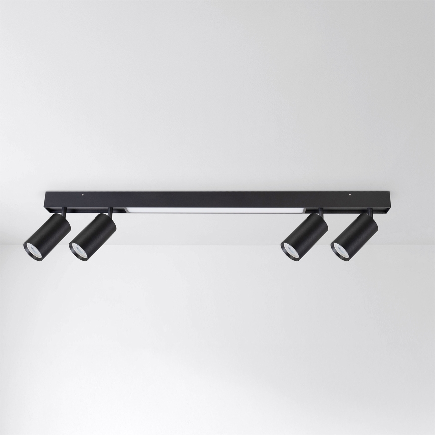 Brilagi - Luminária de focos LED SELE 4xGU10/30W/230V + LED/20W preta