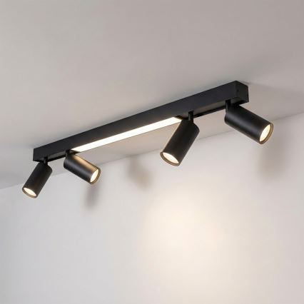 Brilagi - Luminária de focos LED SELE 4xGU10/30W/230V + LED/20W preta