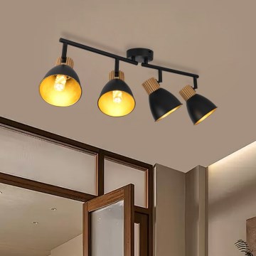 Brilagi - Luminária de focos ODENSE 4xE14/10W/230V seringueira/preto