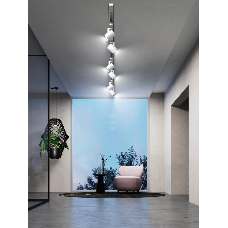 Brilagi - Luminária de focos para calha HUSKY 6xGU10/10W/230V branca