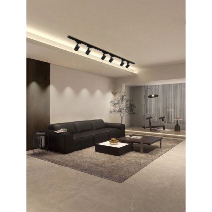 Brilagi - Luminária de focos para calha HUSKY 6xGU10/10W/230V, preta