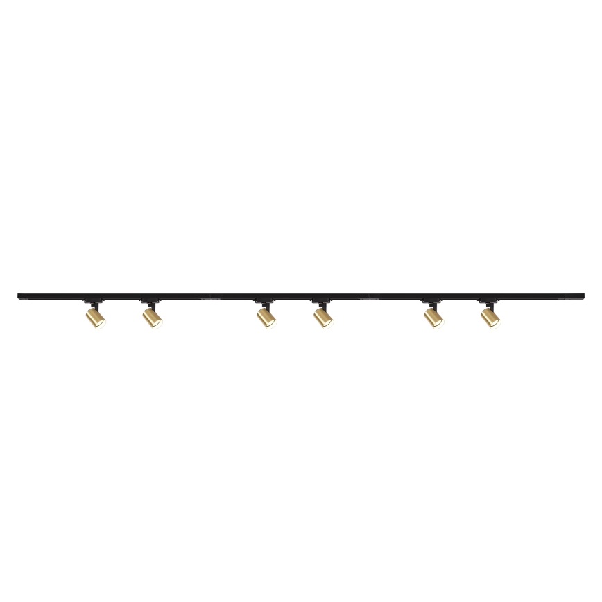 Brilagi - Luminária de focos para calha HUSKY 6xGU10/10W/230V, preta