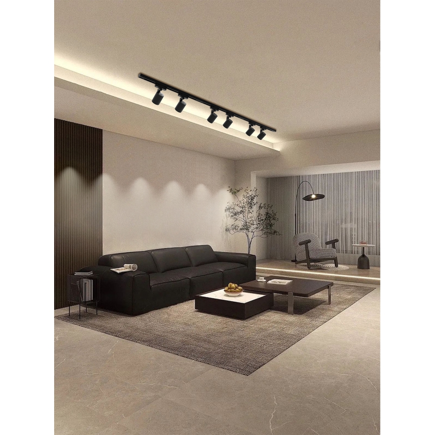Brilagi - Luminária de focos para sistema de calha HUSKY 6xGU10/10W/230V preta