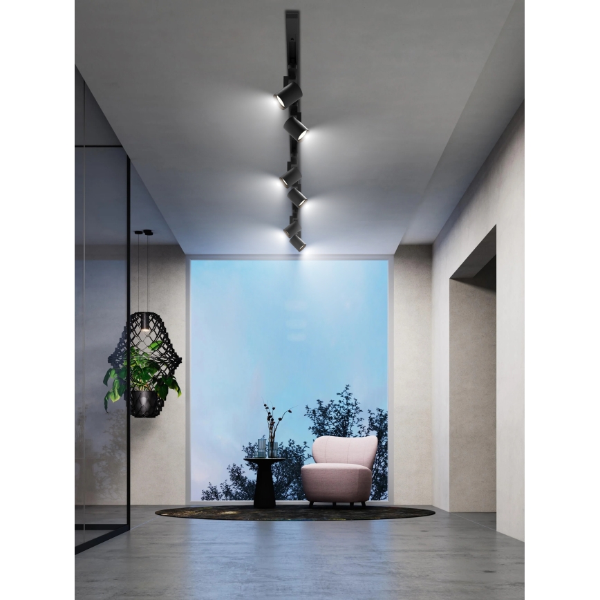 Brilagi - Luminária de focos para sistema de calha HUSKY 6xGU10/10W/230V preta