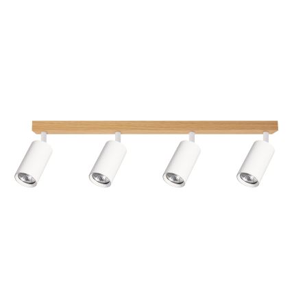 Brilagi - Luminária de focos SELE 4xGU10/30W/230V branca/acabamento carvalho