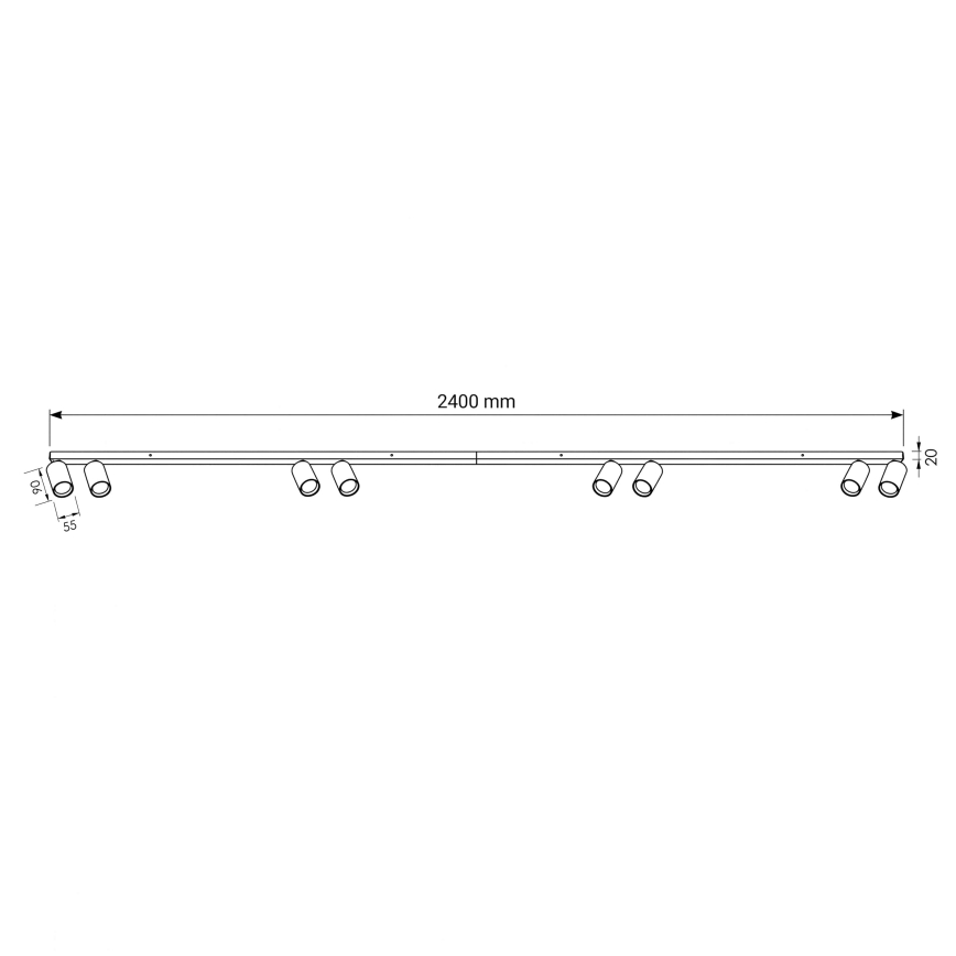 BRILAGI - Luminária de focos SELE LONG 8xGU10/30W/230V branca