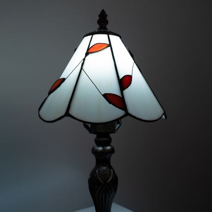 BRILAGI - Luminária de mesa Tiffany em vitral FOLIA 1xE27/60W/230V