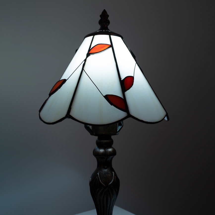 BRILAGI - Luminária de mesa Tiffany em vitral FOLIA 1xE27/60W/230V