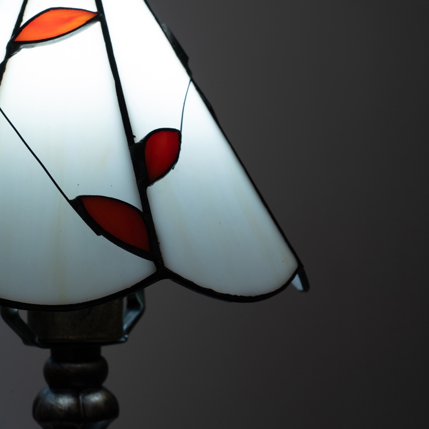 BRILAGI - Luminária de mesa Tiffany em vitral FOLIA 1xE27/60W/230V