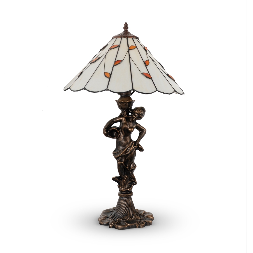 Brilagi - Luminária de mesa Tiffany em vitral FOLIA 1xE27/60W/230V