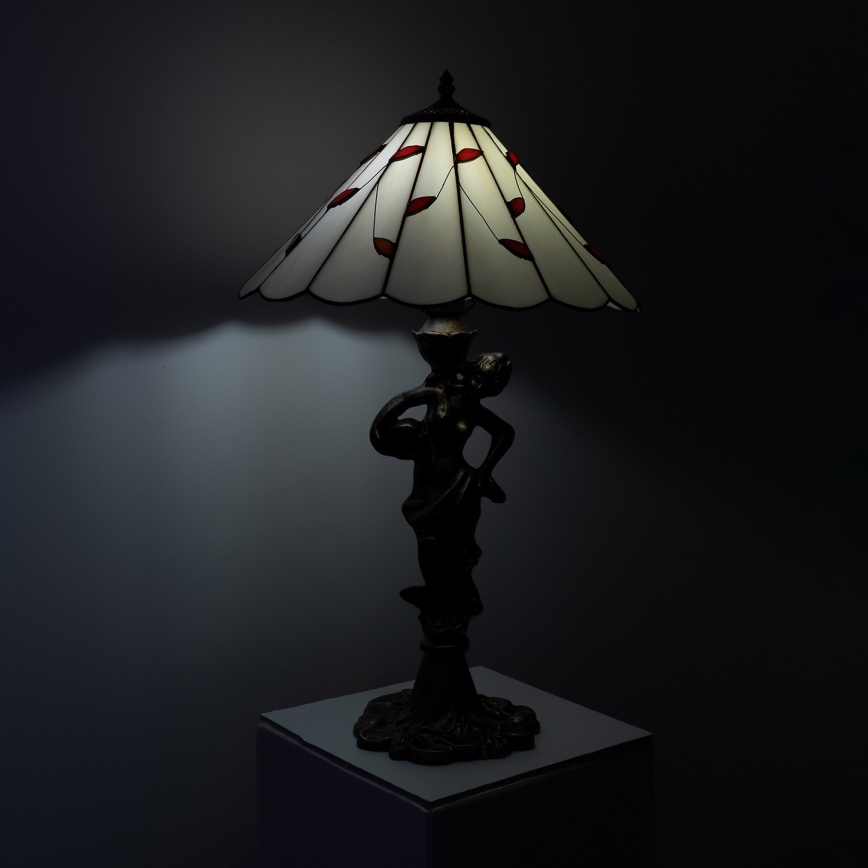 Brilagi - Luminária de mesa Tiffany em vitral FOLIA 1xE27/60W/230V