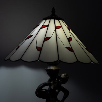 Brilagi - Luminária de mesa Tiffany em vitral FOLIA 1xE27/60W/230V
