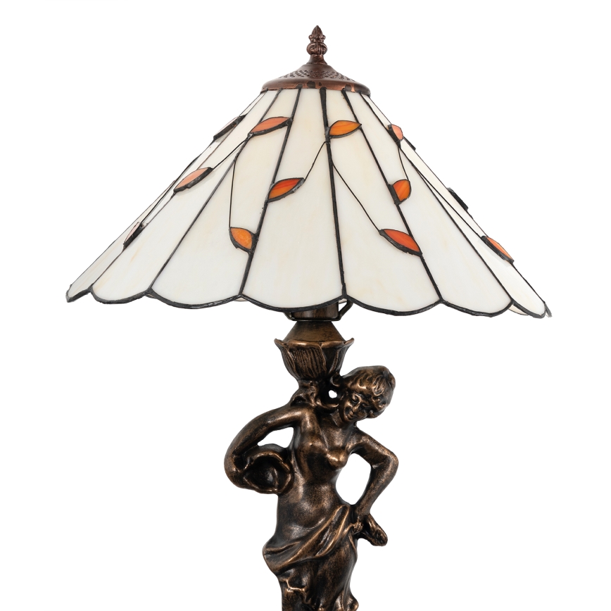 Brilagi - Luminária de mesa Tiffany em vitral FOLIA 1xE27/60W/230V