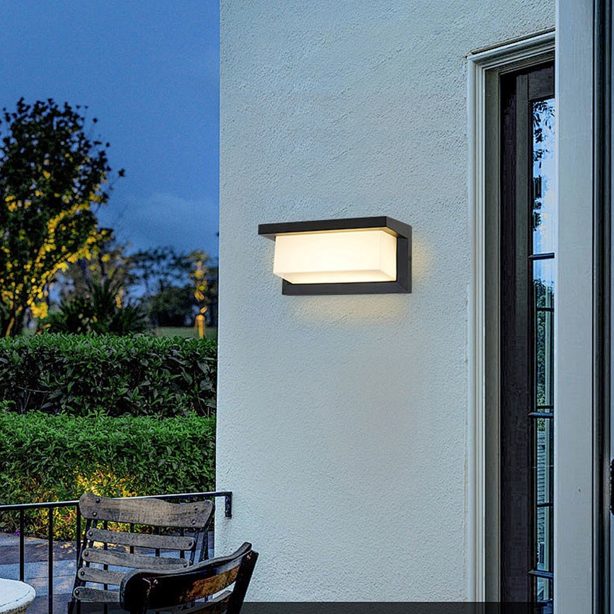 BRILAGI - Aplique de parede exterior LED RGBW dimerizável BRICKY 1xE27/12W/230V 2700-6500K IP54 preto