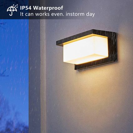 BRILAGI - Aplique de parede exterior LED RGBW dimerizável BRICKY 1xE27/12W/230V 2700-6500K IP54 preto