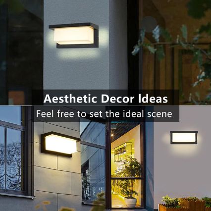 BRILAGI - Aplique de parede exterior LED RGBW dimerizável BRICKY 1xE27/12W/230V 2700-6500K IP54 preto