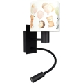 Brilagi - Luminária de parede flexível infantil LED BOBO 1xE27/25W/230V + LED/3W preta/branca/com estampas de animais