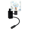 Brilagi - Luminária de Parede Infantil Flexível LED BOBO 1xE27/25W/230V + LED/3W preto/branco/azul/ursinhos