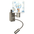 Brilagi - Luminária de parede infantil LED flexível BOBO 1xE27/25W/230V + LED/3W cromo mate/branco/azul/ursinhos