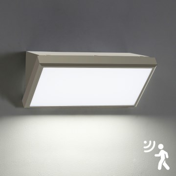 Brilagi - Luminária de parede LED exterior com sensor TRIANGLE LED/20W/230V cinza IP65