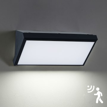 Brilagi - Luminária de parede LED exterior com sensor TRIANGLE LED/20W/230V preto IP65