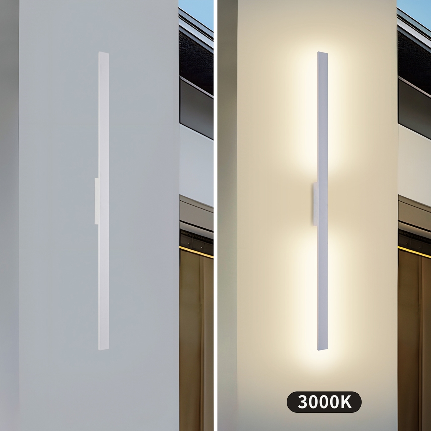 Brilagi - Aplique de parede exterior LUNA LED/24W/230V 3000K IP65 100 cm branco CRI 90
