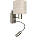 Brilagi - Luminária de Parede LED Flexível BOBO 1xE27/25W/230V + LED/3W cromo fosco/bege/poás