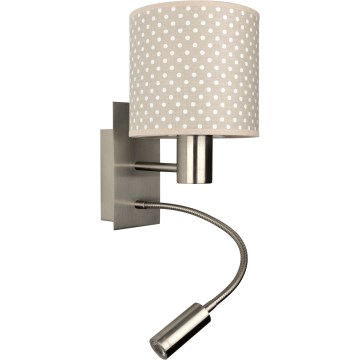 Brilagi - Luminária de Parede LED Flexível BOBO 1xE27/25W/230V + LED/3W cromo fosco/bege/poás