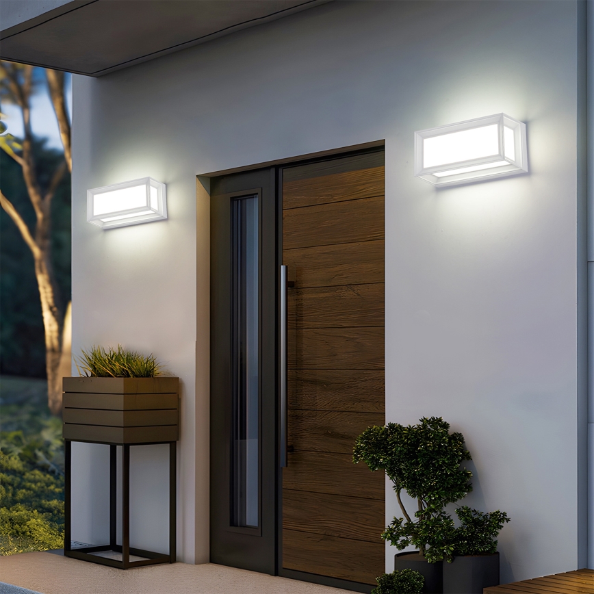 Brilagi - Candeeiro de parede exterior LED com sensor PARKER LED/12W/230V branco IP44