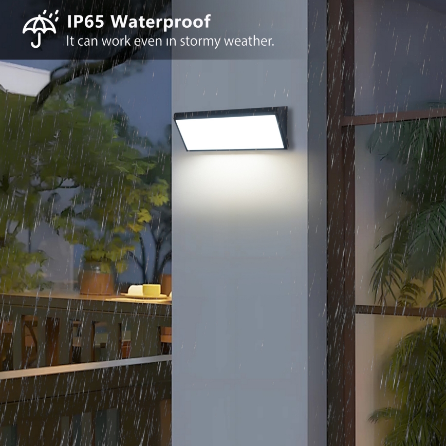 Brilagi - Aplique de parede exterior LED TRIANGLE LED/42W/230V 3000/4000/6500K 45 cm preto IP65