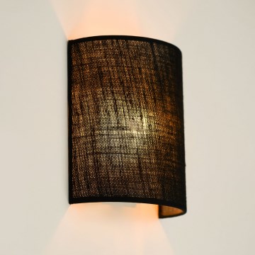 Brilagi - Luminária de parede SEMI 1xE27/15W/230V diâmetro 20 cm preta