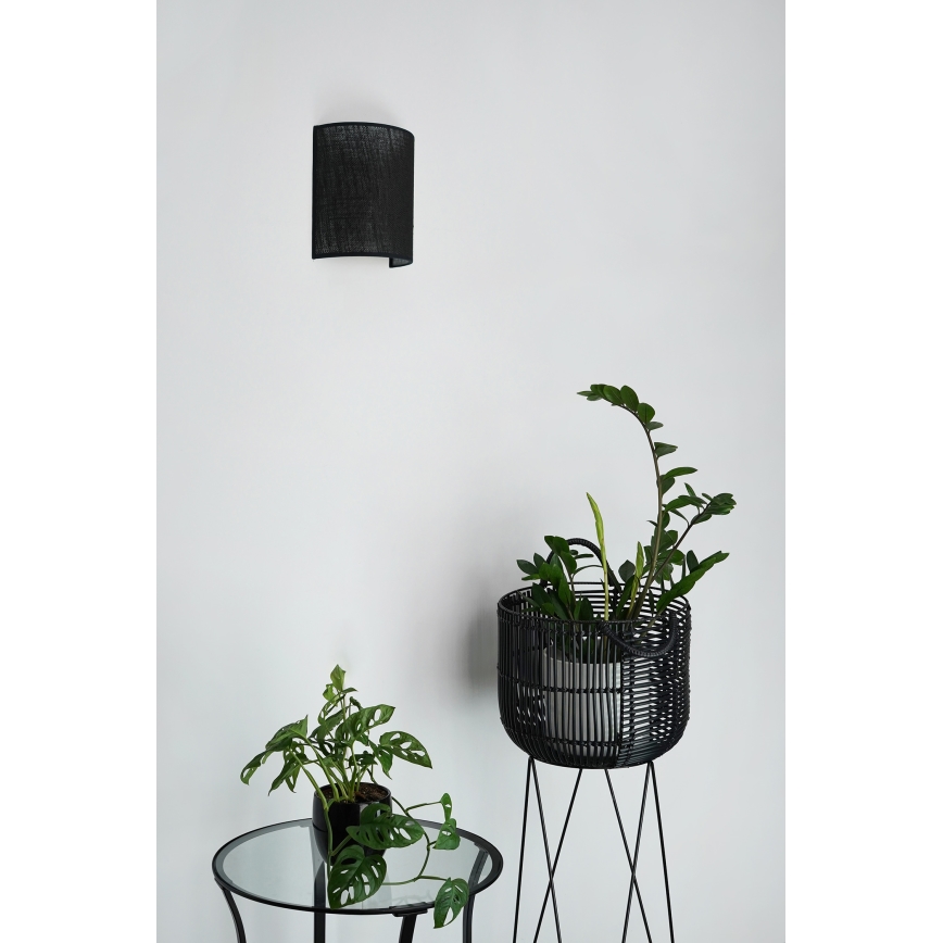 Brilagi - Luminária de parede SEMI 1xE27/15W/230V diâmetro 20 cm preta