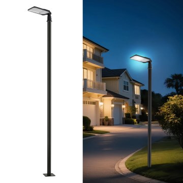 Brilagi - Luminária de rua LED para exterior com poste articulado de 3 m URBANLIGHT LED/100W/230V preta IP65