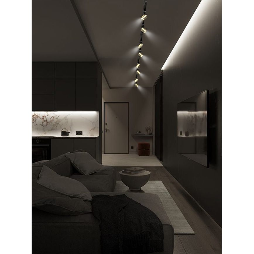 Brilagi - Luminária de spots para sistema de trilhos HUSKY 8xGU10/10W/230V preto/dourado