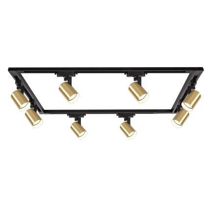 Brilagi - Luminária de spots para sistema de trilhos HUSKY 8xGU10/10W/230V preto/dourado