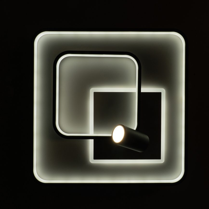 Brilagi - Candeeiro de teto LED dimerizável UNITY LED/75W/230V + 1xGU10/3W 3000-6000K 50x50 cm branco/preto + comando remoto