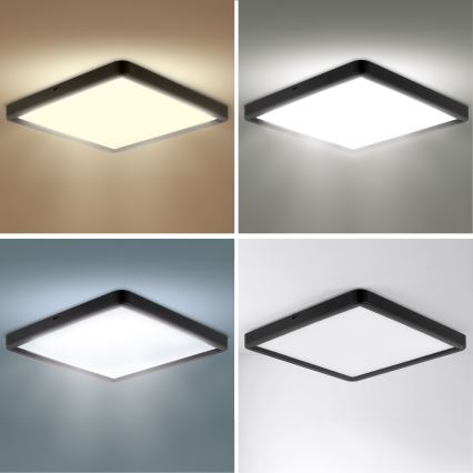 Brilagi - Candeeiro de tecto LED regulável ESTELA SQUARE LED/36W/230V 3000-6500K 31x31 cm preto + comando remoto