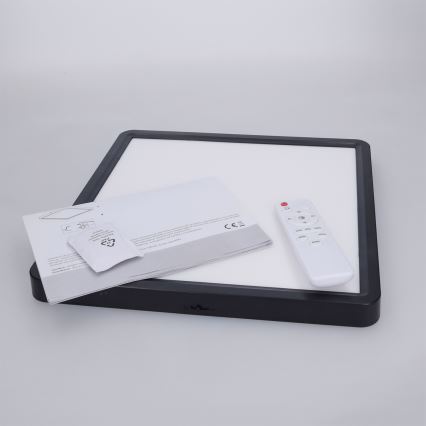Brilagi - Candeeiro de tecto LED regulável ESTELA SQUARE LED/36W/230V 3000-6500K 31x31 cm preto + comando remoto