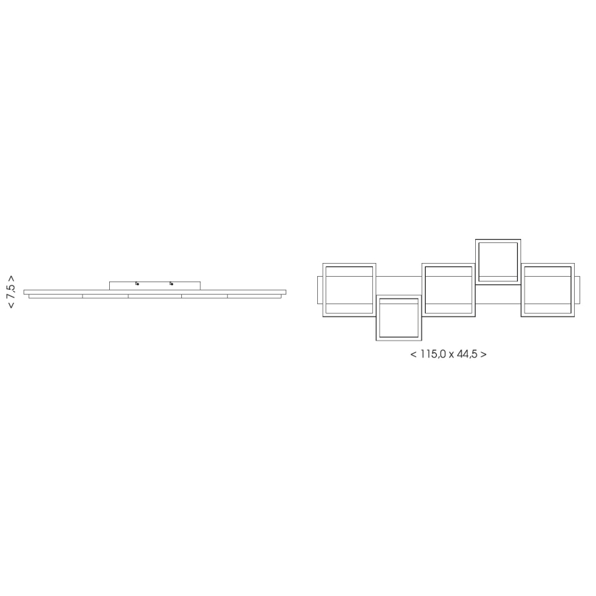 Brilagi - Luminária de tecto LED PLANK, 40W/230V, 4000K, 44,5x115 cm, acabamento em madeira